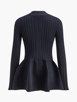 Online V-Neck Ruffle Button Cardigan Knitwear|Tops