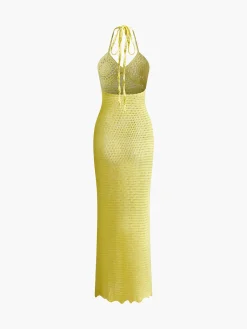 Best V-Neck Spaghetti Strap Sweater Long Dress Sweater Dresses|Vacation Dresses