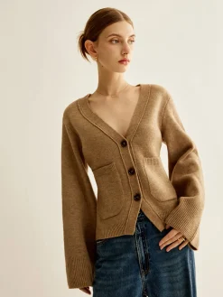 Clearance V-Neck Split Button Cardigan Cardigans|Sweaters & Cardigans