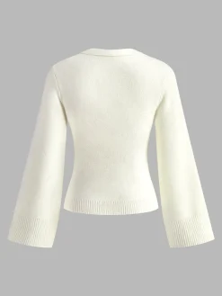 Clearance V-Neck Split Button Cardigan Cardigans|Sweaters & Cardigans