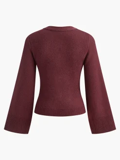 Clearance V-Neck Split Button Cardigan Cardigans|Sweaters & Cardigans