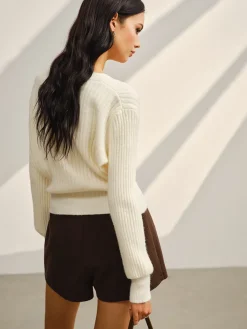 Sale V-Neck Split Short Sweater Sweater Tops|Sweaters & Cardigans