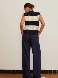 Online V-Neck Striped Sweater Vest Sweater Vests|Sweaters & Cardigans