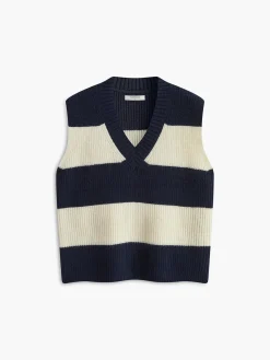 Online V-Neck Striped Sweater Vest Sweater Vests|Sweaters & Cardigans