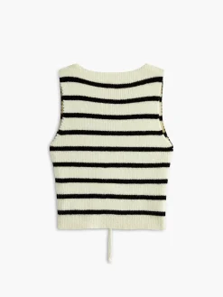 Online V-Neck Striped Tie Sweater Vest Sweater Vests|Sweaters & Cardigans