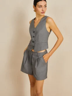 New V-neck Woven Fabric Casual Shorts Set Shorts Sets|Shorts