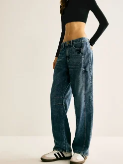Washed Denim Scimitar Jeans Jeans|Pants