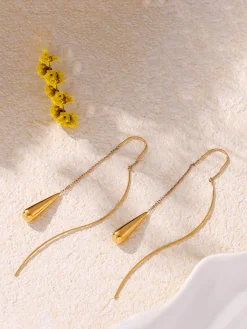 New Water Drop Tassel Earrings Earrings|Accessories