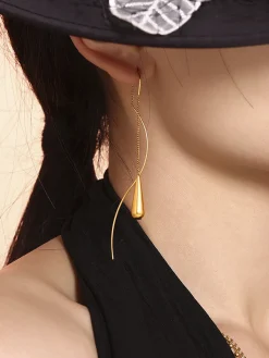 New Water Drop Tassel Earrings Earrings|Accessories