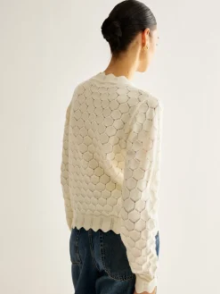 Discount Wave Trim Hollow Out Cardigan Cardigans|Sweaters & Cardigans