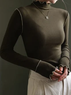Online Wave Trim Jersey Slim T-Shirt T-shirts|Tops
