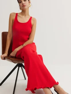 Online Wave Trim Knit Cami Dress Cocktail & Party Dresses|Long Dresses