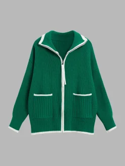 Best Weekend Loaf Zip Collared Cardigan Cardigans|Sweaters & Cardigans