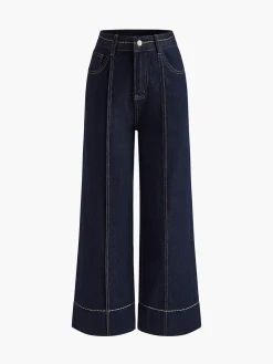 Outlet Wide Leg Denim Jeans Wide Leg|Pants