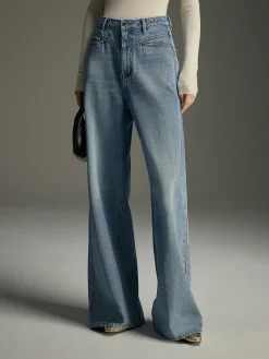 Online Wide-Leg Denim Jeans Jeans|Pants