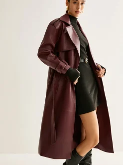 Windproof PU Leather Long Jacket Outerwear|Jackets
