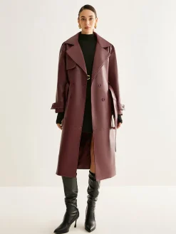 Windproof PU Leather Long Jacket Outerwear|Jackets