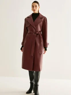 Sale Windproof PU Leather Long Jacket Outerwear|Jackets