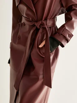 Sale Windproof PU Leather Long Jacket Outerwear|Jackets