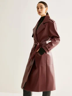 Sale Windproof PU Leather Long Jacket Outerwear|Jackets
