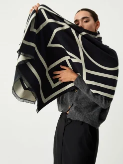 New Wool Blend Geometric Pattern Scarf Accessories