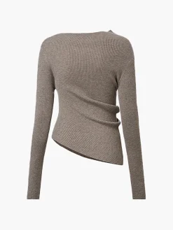 Clearance Wool-Blend Asymmetrical Sequins Knit Top Knitwear|Matching Sets