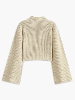 Discount Wool-Blend Bell Sleeve Crop Shift Sweater Sweater Tops|Sweaters & Cardigans