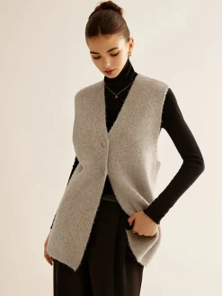 Sale Wool-Blend Breasted Sweater Vest Sweater Vests|Sweaters & Cardigans