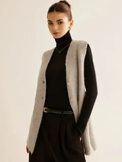 Sale Wool-Blend Breasted Sweater Vest Sweater Vests|Sweaters & Cardigans