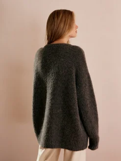 New Wool-Blend Button Draped Cardigan Cardigans|Sweaters & Cardigans
