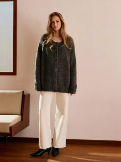 New Wool-Blend Button Draped Cardigan Cardigans|Sweaters & Cardigans