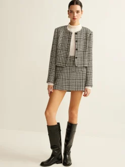 Outlet Wool-Blend Checked Blazer Outerwear|Blazers