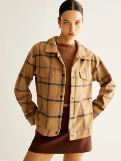 New Wool-Blend Checked Jacket Outerwear|Jackets