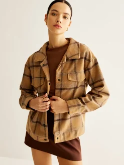 New Wool-Blend Checked Jacket Outerwear|Jackets
