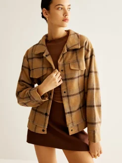 New Wool-Blend Checked Jacket Outerwear|Jackets