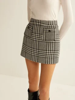 Online Wool-Blend Checked Mini Skirt Skirts|Matching Sets
