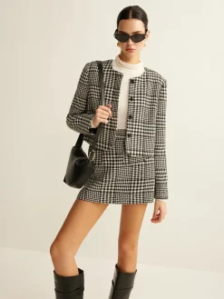 Online Wool-Blend Checked Mini Skirt Skirts|Matching Sets