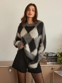 Outlet Wool-Blend Color Block Cozy Sweater Sweater Tops|Sweaters & Cardigans
