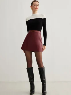 Outlet Wool-Blend Color Block Knit Top Sweater Tops|Sweaters & Cardigans