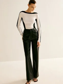 New Wool-Blend Color Block Slim Sweater Sweater Tops|Sweaters & Cardigans