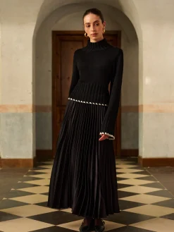 Online Wool-Blend Contrast Binding Ribbed Knit Top Knitwear|Tops