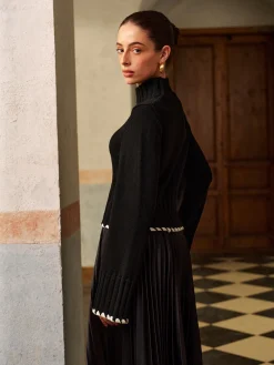 Online Wool-Blend Contrast Binding Ribbed Knit Top Knitwear|Tops