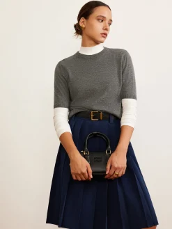 Discount Wool-Blend Crew Neck Knit Top Sweater Tops|Sweaters & Cardigans