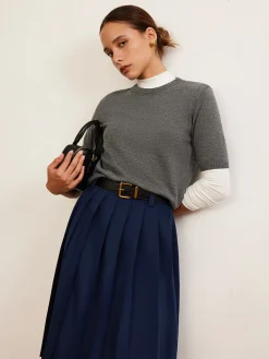 Discount Wool-Blend Crew Neck Knit Top Sweater Tops|Sweaters & Cardigans