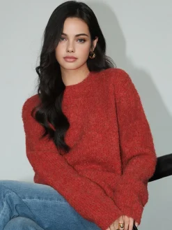 Hot Wool-Blend Elegant Ribbed Sweater Sweater Tops|Sweaters & Cardigans