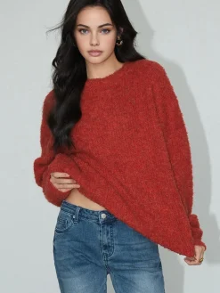 Hot Wool-Blend Elegant Ribbed Sweater Sweater Tops|Sweaters & Cardigans