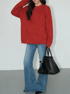 Hot Wool-Blend Elegant Ribbed Sweater Sweater Tops|Sweaters & Cardigans