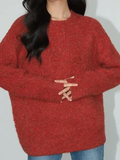 Hot Wool-Blend Elegant Ribbed Sweater Sweater Tops|Sweaters & Cardigans