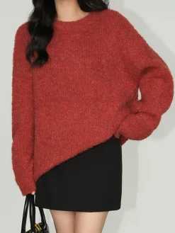 Hot Wool-Blend Elegant Ribbed Sweater Sweater Tops|Sweaters & Cardigans