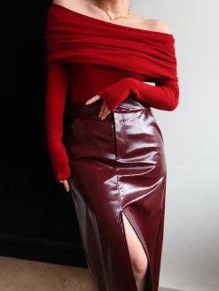 Discount Wool-Blend Elegant Ruched Slim Sweater Sweater Tops|Sweaters & Cardigans
